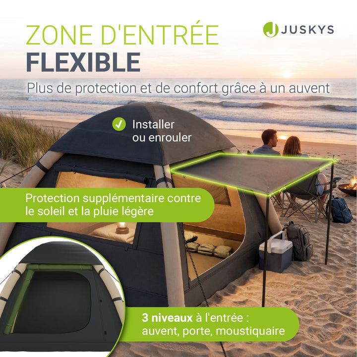 Tente gonflable avec accessoires pour 1 à 4 personnes