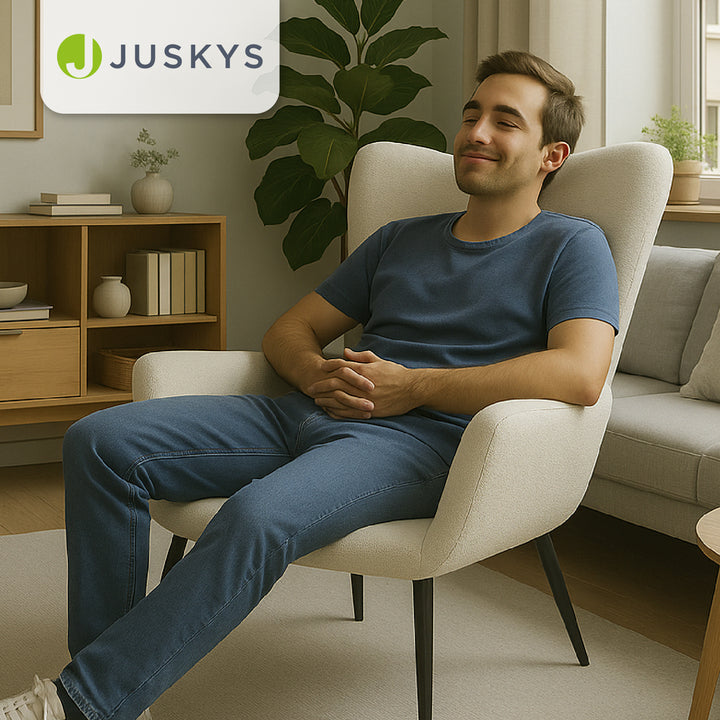Fauteuil à oreilles avec tabouret Odense en option
