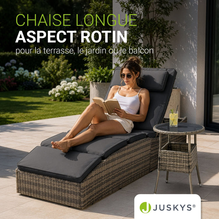 Chaise longue pliable en polyrotin Lamia
