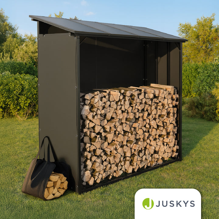 Râtelier à bois d'extérieur avec toit