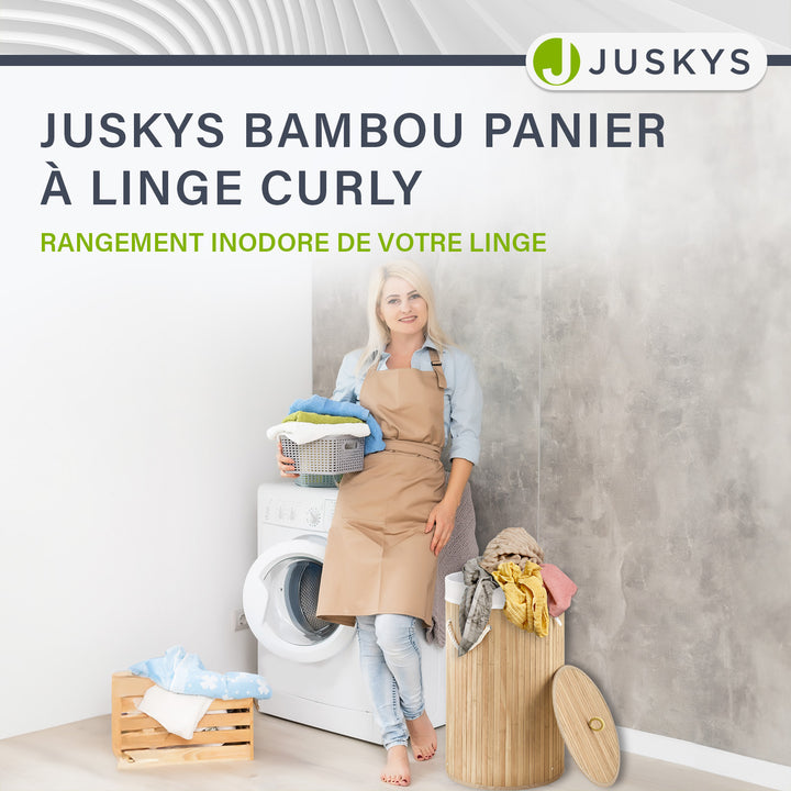 Panier à linge rond en bambou