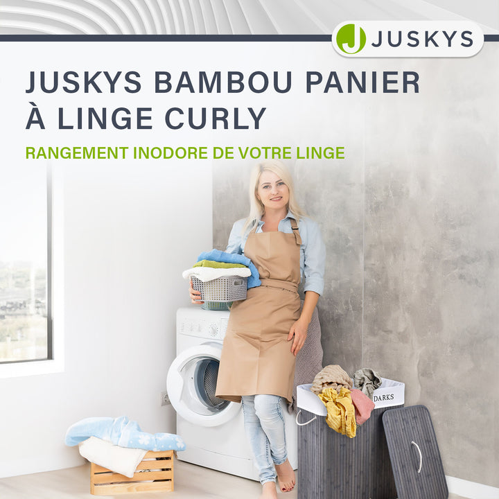 Panier à linge en bambou bouclé
