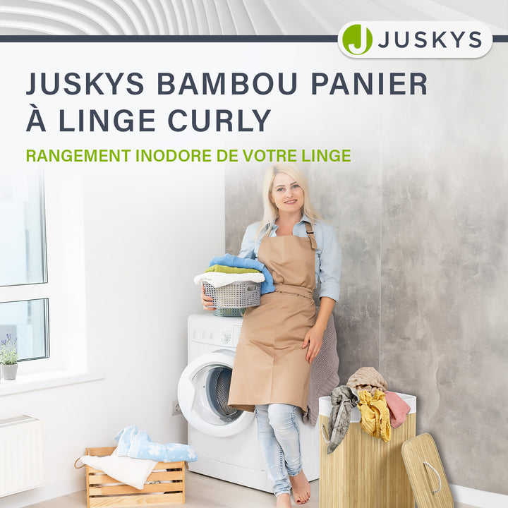 Panier à linge en bambou bouclé