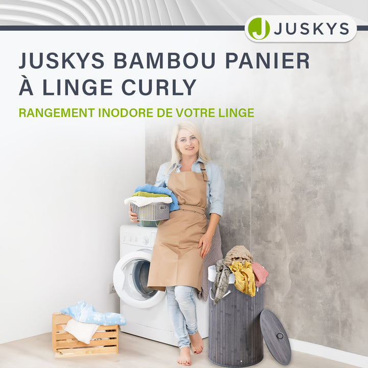 Panier à linge rond en bambou
