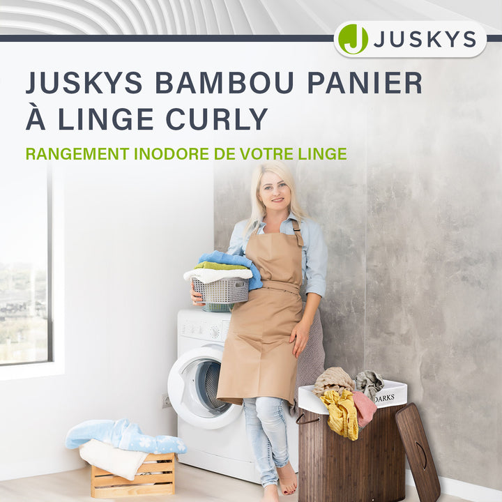 Panier à linge en bambou bouclé