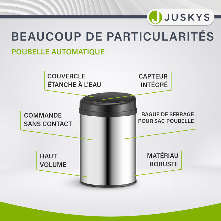 Poubelle ronde avec capteur