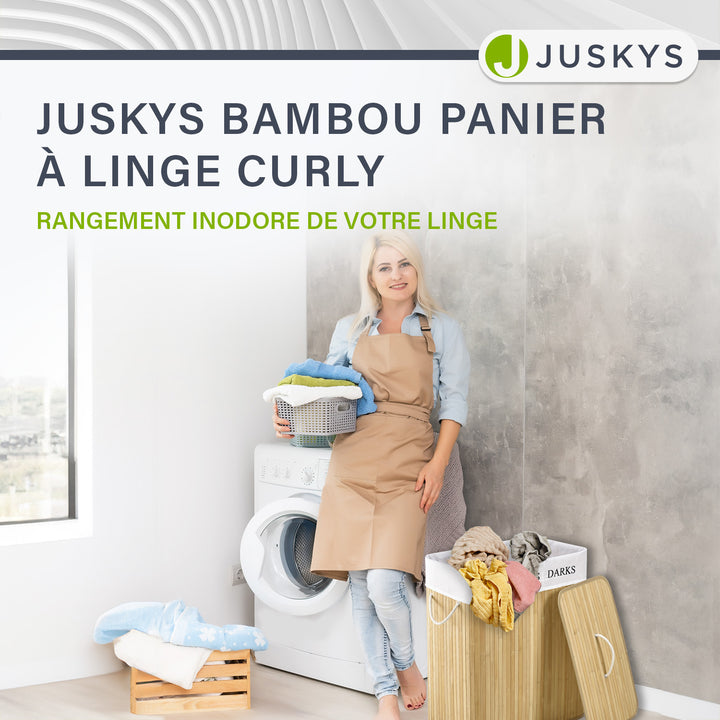 Panier à linge en bambou bouclé