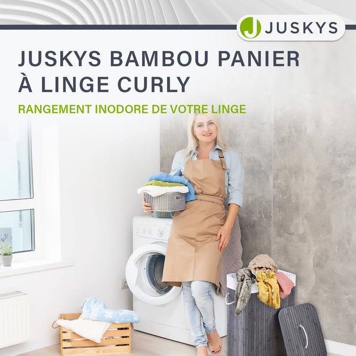 Panier à linge en bambou bouclé