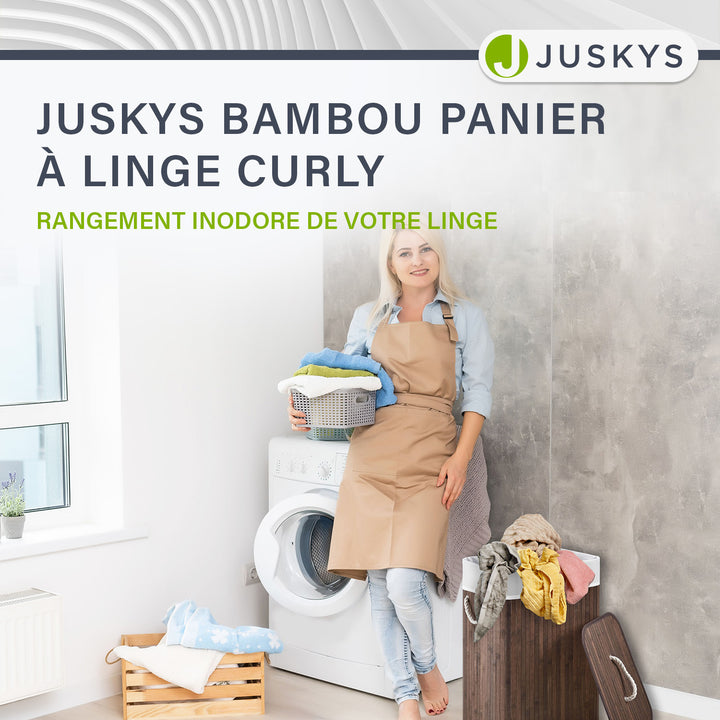 Panier à linge en bambou bouclé