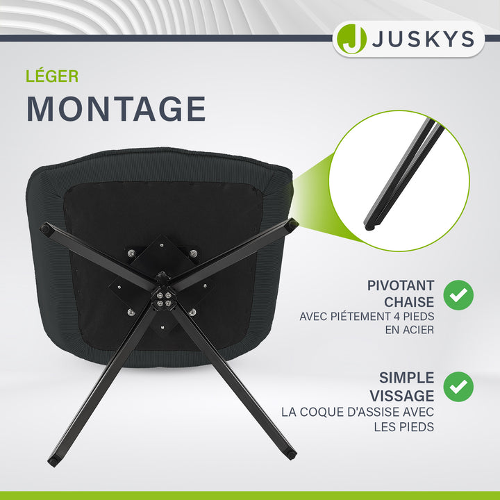 Chaise pivotante Clyde avec cordon