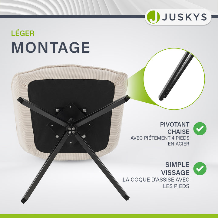 Chaise pivotante Clyde avec cordon