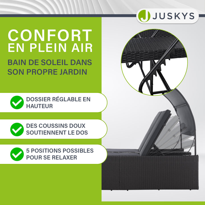 Chaise longue double en polyrotin Syros