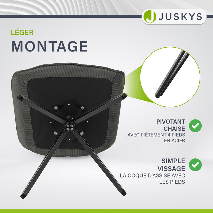 Chaise pivotante Clyde avec cordon