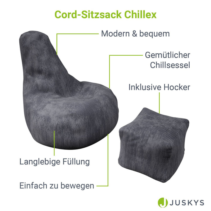 Sitzsack Chillex mit Hocker
