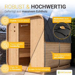 Fasssauna quadratisch Nolvik