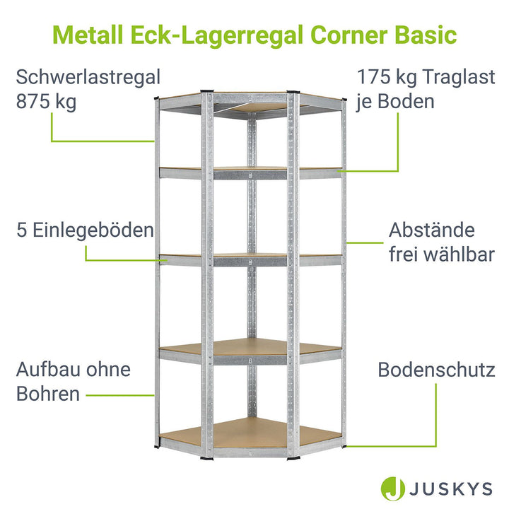 Eckregal Corner Basic 180 x 70 x 40 cm