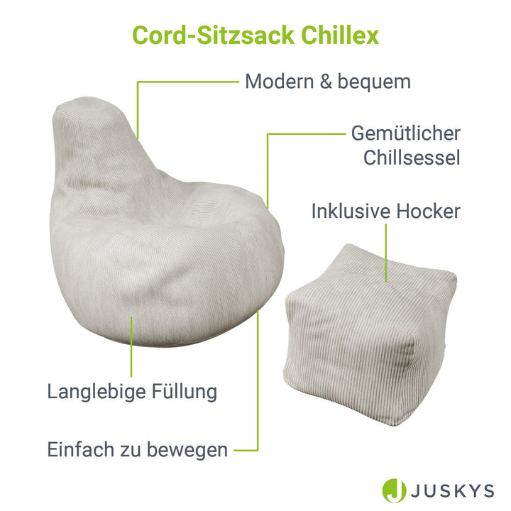 Sitzsack Chillex mit Hocker