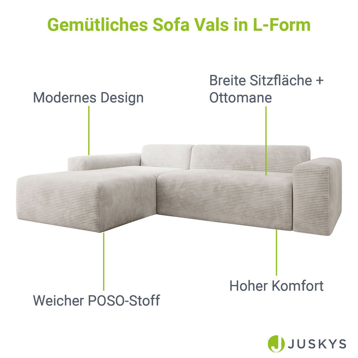 Sofa in L-Form Vals