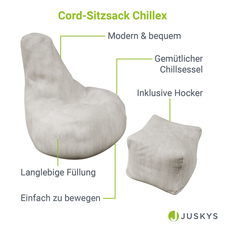 Sitzsack Chillex mit Hocker