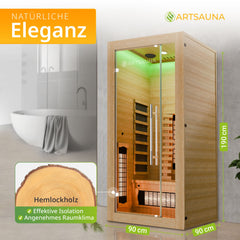 Cabine de sauna infrarouge Kiruna 90 Premium