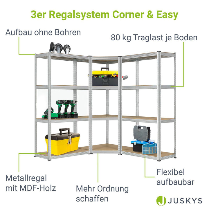 3er Regalsystem 1 Corner & 2 Easy