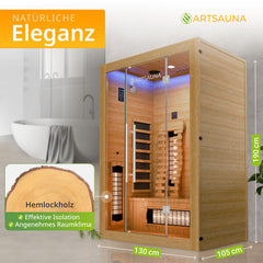 Cabine de sauna infrarouge Kiruna 130 Premium