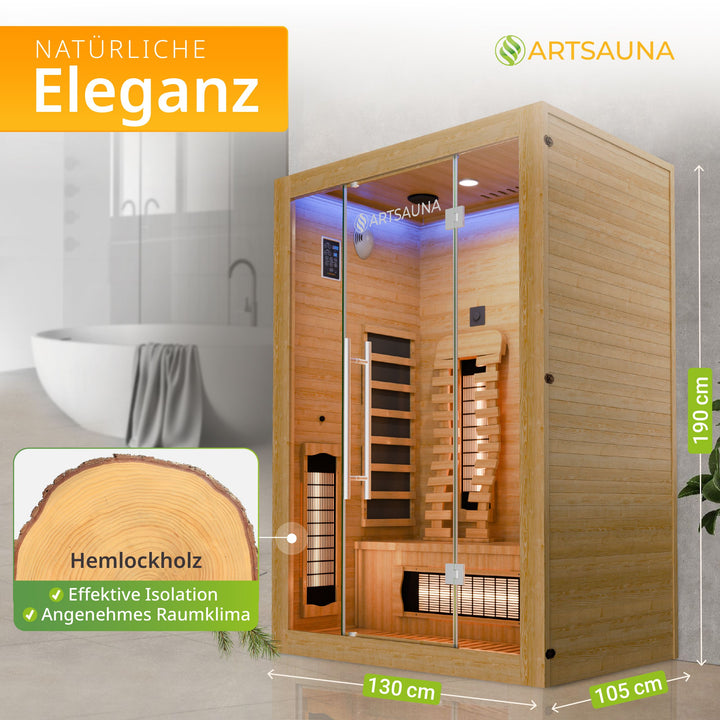 Cabine de sauna infrarouge Kiruna 130 Premium