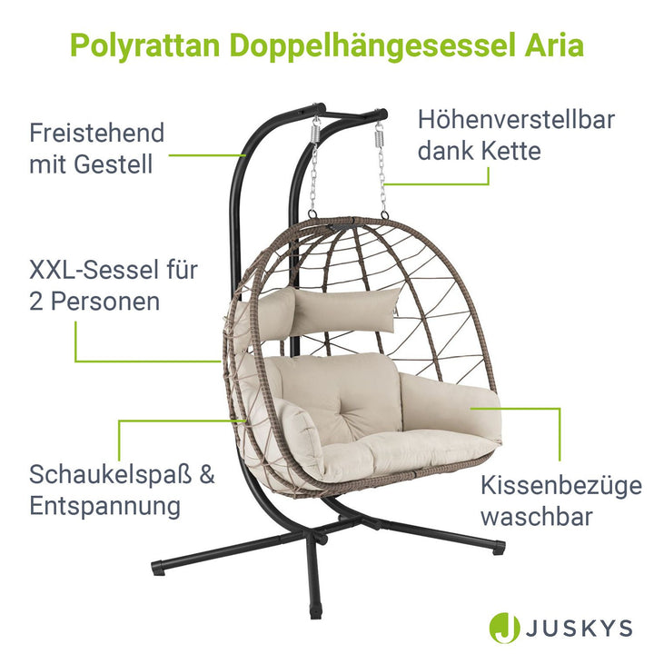 Polyrattan Doppelhängesessel Aria