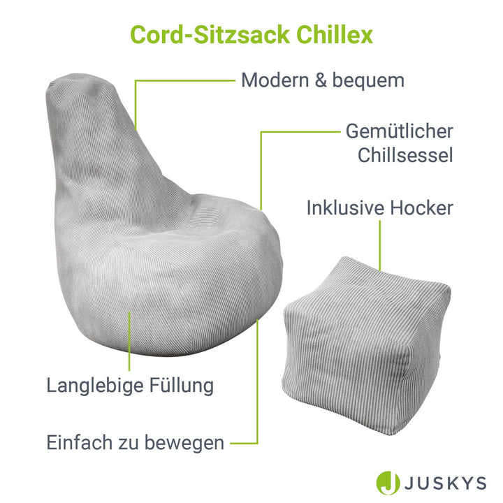 Sitzsack Chillex mit Hocker