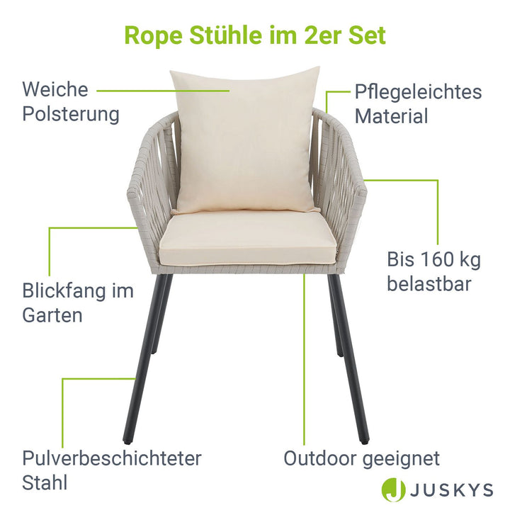Ensemble de 2 chaises en corde