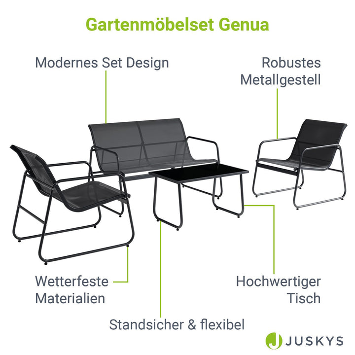 Ensemble de mobilier de jardin Genua 4 pièces avec table et banc