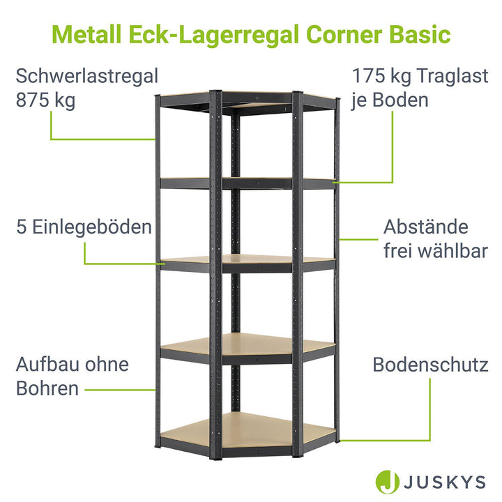 Eckregal Corner Basic 180 x 70 x 40 cm