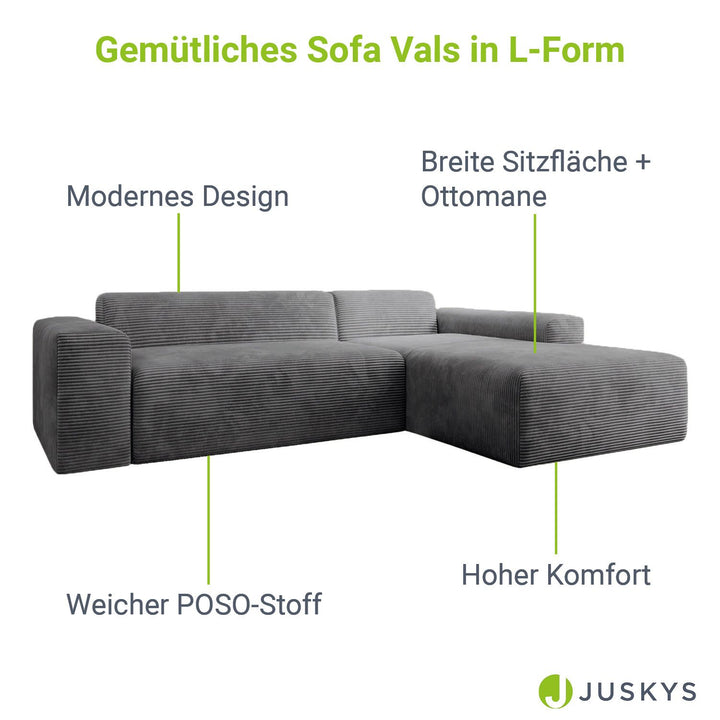 Sofa in L-Form Vals