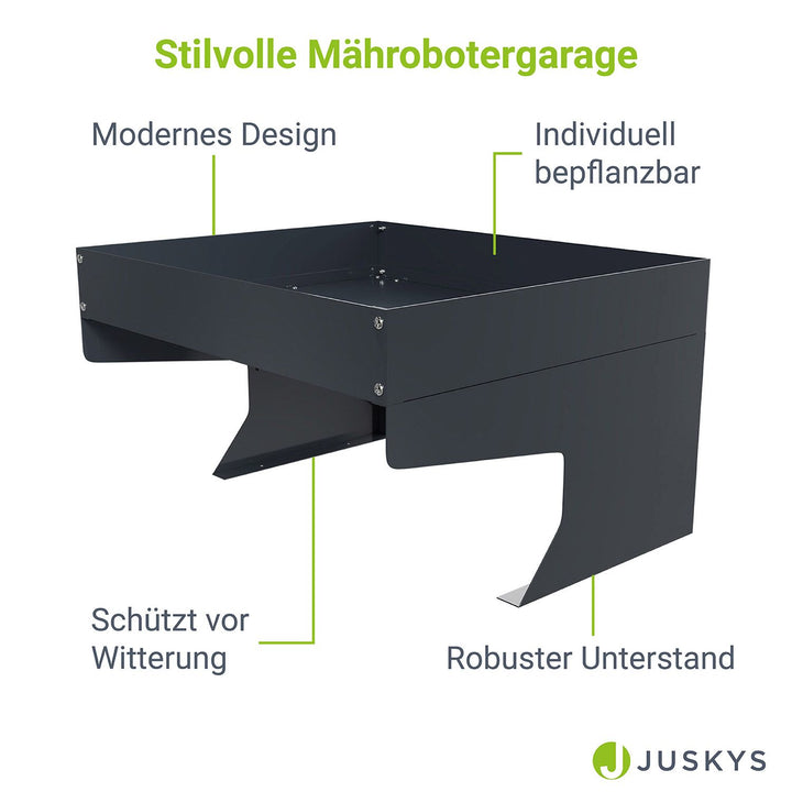 Mähroboter Garage mit Pflanzkasten