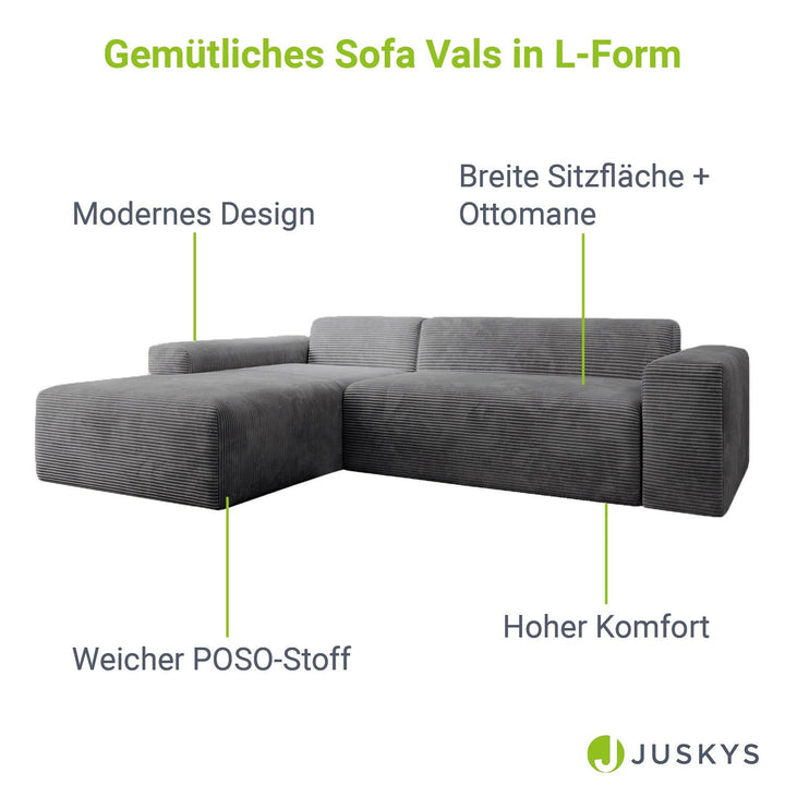 Sofa in L-Form Vals