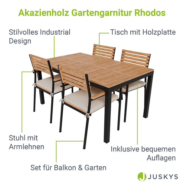 Akazienholz Gartengarnitur Rhodos
