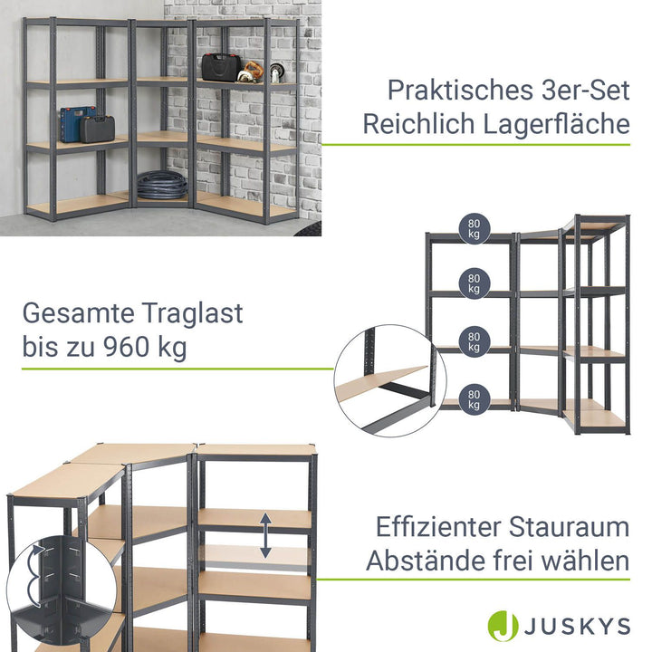 3er Regalsystem 1 Corner & 2 Easy