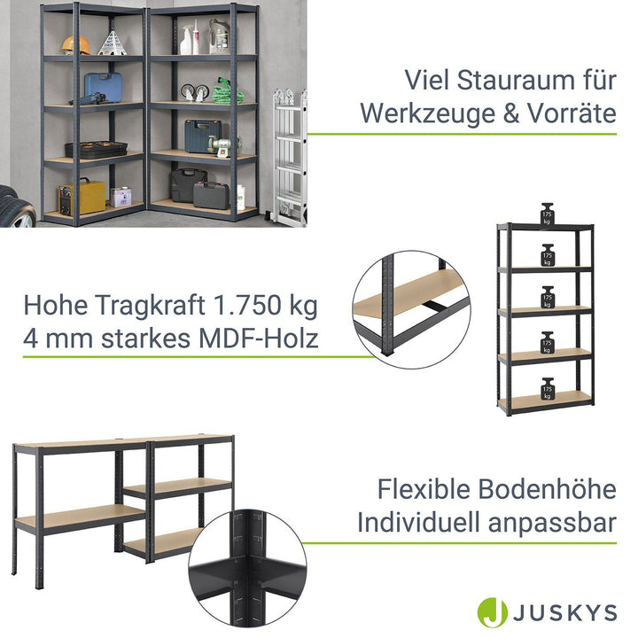Lagerregal Basic 2er bis 8er Set 180 x 90 x 40 cm