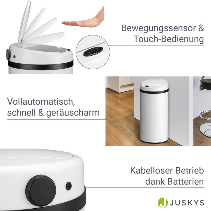 Runder Mülleimer mit Sensor