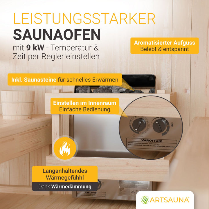 Sauna tonneau cubique Fjora XL