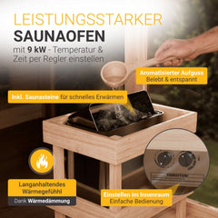 Sauna tonneau cubique Fjora XXL