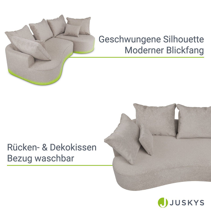 Sofa Tirano mit Ottomane & Dekokissen