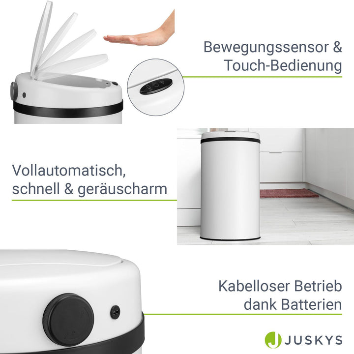 Runder Mülleimer mit Sensor