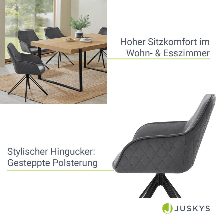 Esszimmerstuhl drehbar mit Samt Clyde