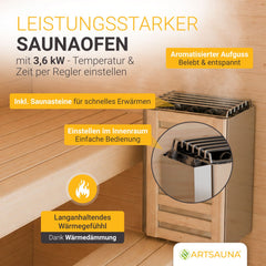 Sauna tonneau cubique Fjora M