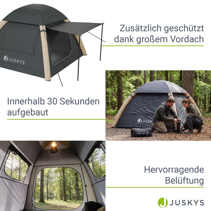 Tente gonflable avec accessoires pour 1 à 4 personnes