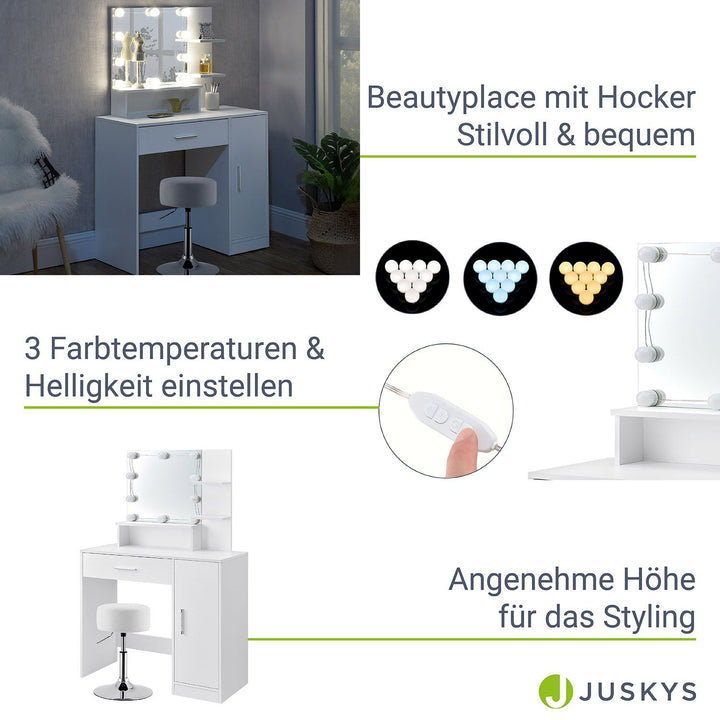 Schminktisch Zoey mit Hocker Tonia
