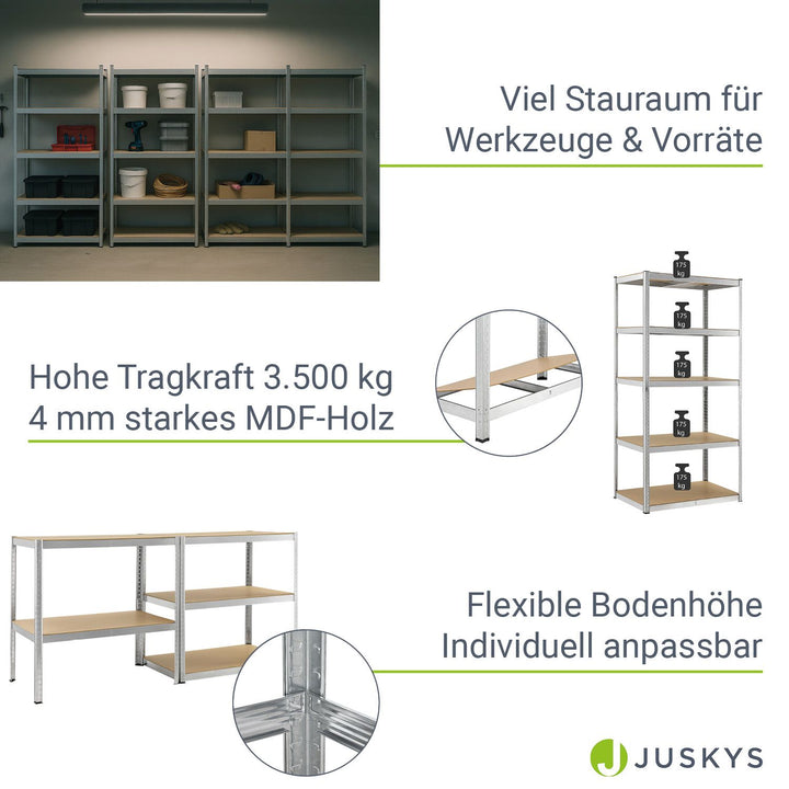 Lagerregal Basic 2er bis 8er Set 180 x 90 x 40 cm