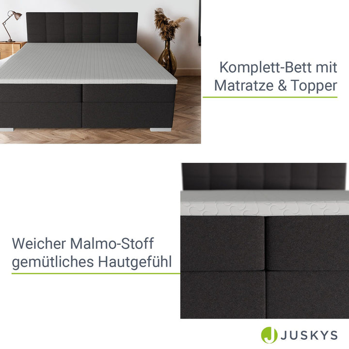 Boxspringbett Seattle - Malmo-Stoff