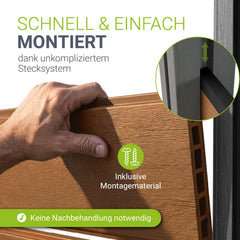 WPC Zaun aus Elementen & Pfosten